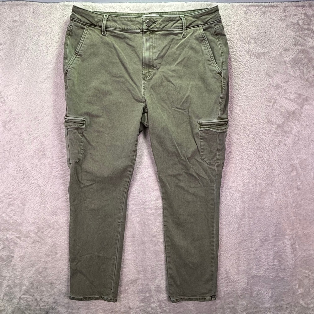 Paige Men Size 34 Olive Green Jolie High Rise Slim Cargo Utility Pants